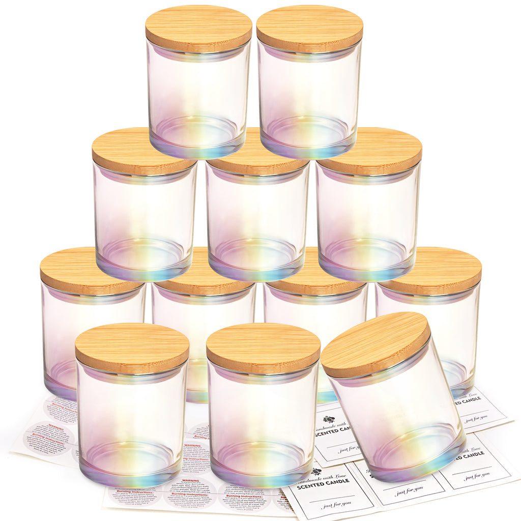 Glass Candle Making Jars With Lids 4 Pack 12 Oz