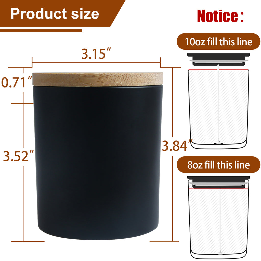 Black Matte Straight-Sided Tumbler Jar - 10 oz. (Case of 12)