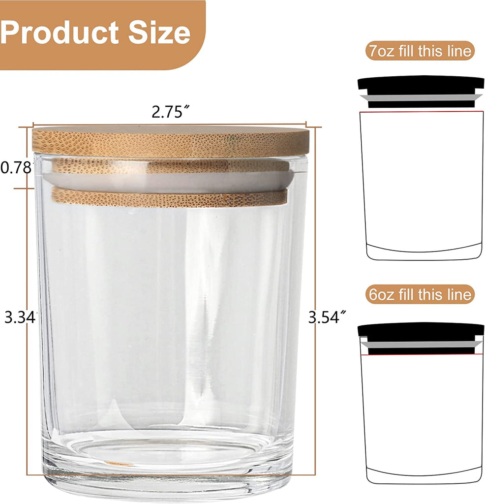 6 oz Glass Jars with Lids, 7 oz